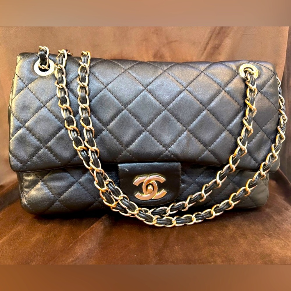 Chanel Lambskin Double Flap Medium (Burgundy Interior)